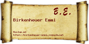 Birkenheuer Emmi névjegykártya